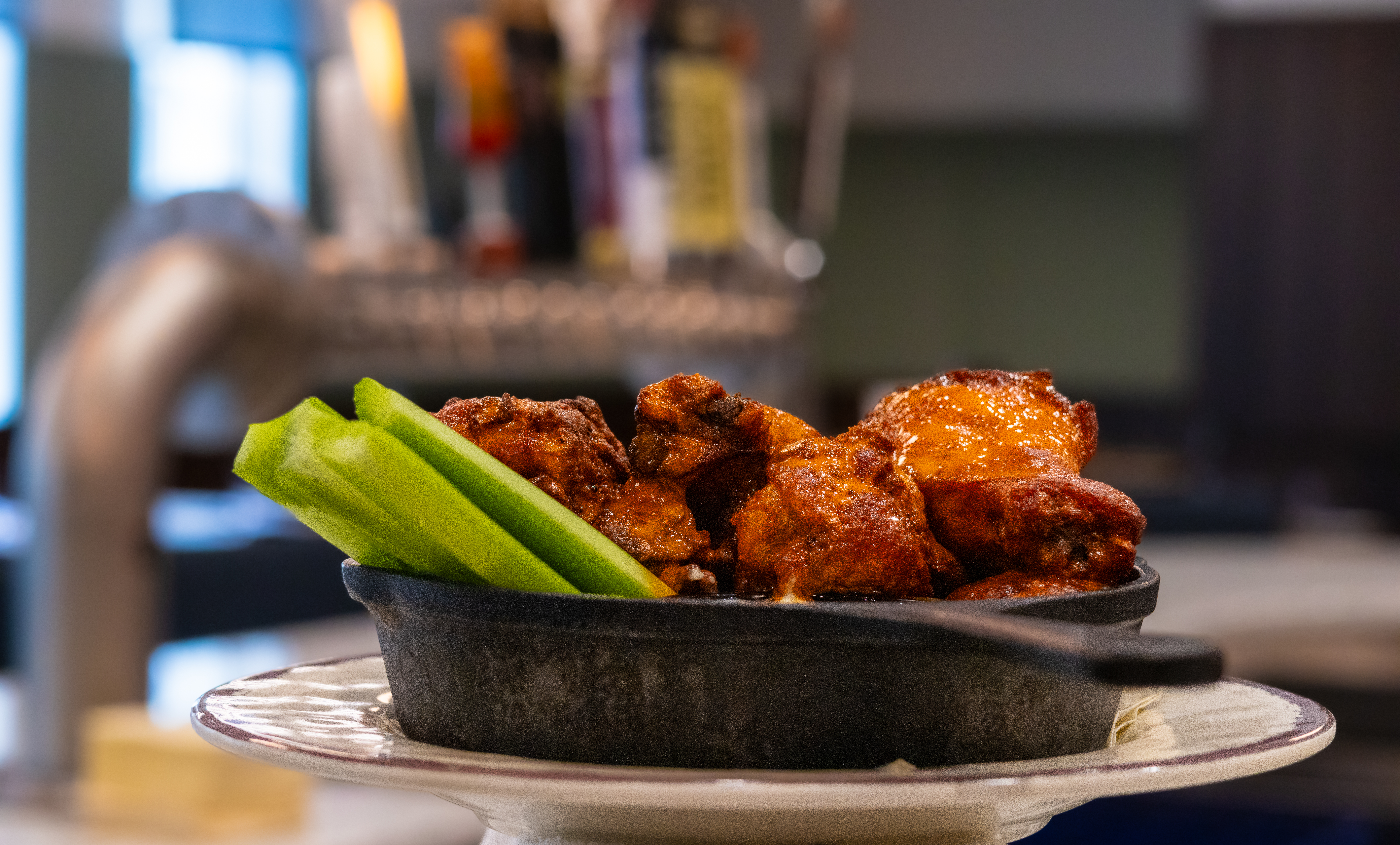Snake Pit wings with ranch and celery sticks